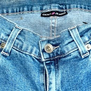DKNY Beloved blue jeans, flare and stretchy, good quality pair, classic style!